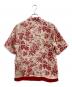 GUCCI (グッチ) ボタニカルオープンカラーシルクシャツ ピンクベージュ×レッド サイズ:44：16000円