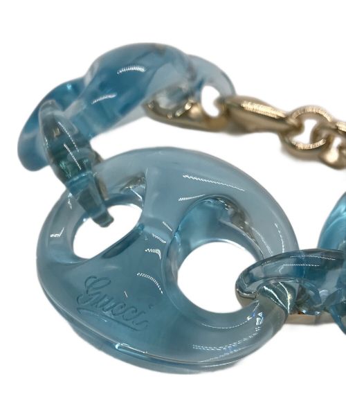 GUCCI（グッチ）GUCCI (グッチ) クリアチェーンブレスレット スカイブルーの古着・服飾アイテム