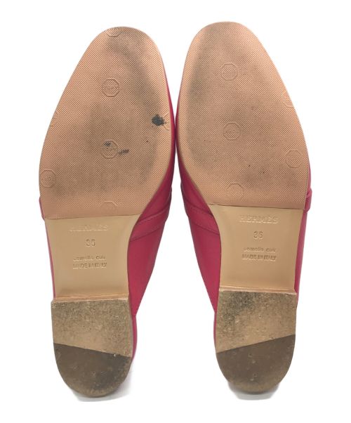 HERMES（エルメス）HERMES (エルメス) OZケリー レザーミュール ピンク サイズ:36の古着・服飾アイテム