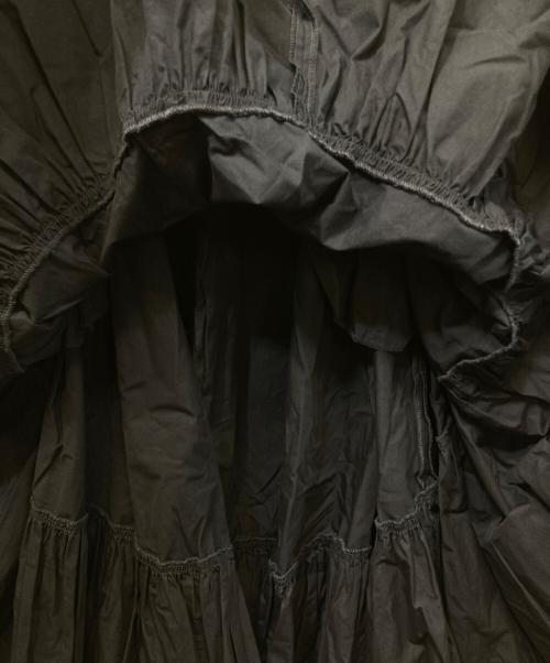 patou（パトゥ）patou (パトゥ) オーガニックコットン製 マキシ ティアードスカート ブラック サイズ:SIZE S (34)の古着・服飾アイテム