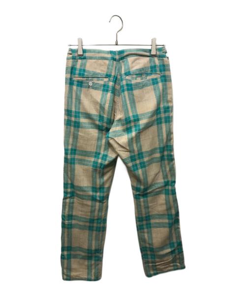 COMME des GARCONS HOMME PLUS（コムデギャルソンオムプリュス）COMME des GARCONS HOMME PLUS (コムデギャルソンオムプリュス) コットンチェックパンツ ベージュ×グリーン サイズ:Sの古着・服飾アイテム