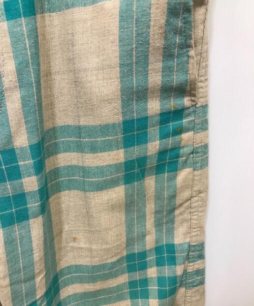 COMME des GARCONS HOMME PLUS（コムデギャルソンオムプリュス）COMME des GARCONS HOMME PLUS (コムデギャルソンオムプリュス) コットンチェックパンツ ベージュ×グリーン サイズ:Sの古着・服飾アイテム