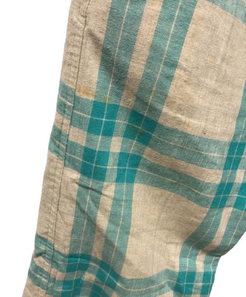 COMME des GARCONS HOMME PLUS（コムデギャルソンオムプリュス）COMME des GARCONS HOMME PLUS (コムデギャルソンオムプリュス) コットンチェックパンツ ベージュ×グリーン サイズ:Sの古着・服飾アイテム