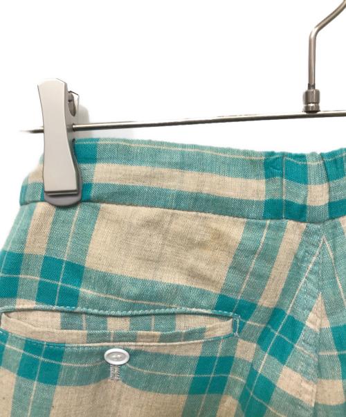 COMME des GARCONS HOMME PLUS（コムデギャルソンオムプリュス）COMME des GARCONS HOMME PLUS (コムデギャルソンオムプリュス) コットンチェックパンツ ベージュ×グリーン サイズ:Sの古着・服飾アイテム