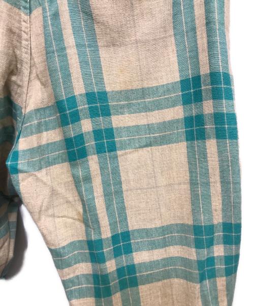 COMME des GARCONS HOMME PLUS（コムデギャルソンオムプリュス）COMME des GARCONS HOMME PLUS (コムデギャルソンオムプリュス) コットンチェックパンツ ベージュ×グリーン サイズ:Sの古着・服飾アイテム