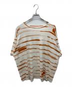 Porter Classicポータークラシック）の古着「ARTIST BORDER T-SHIRT」｜ベージュ×ブラウン