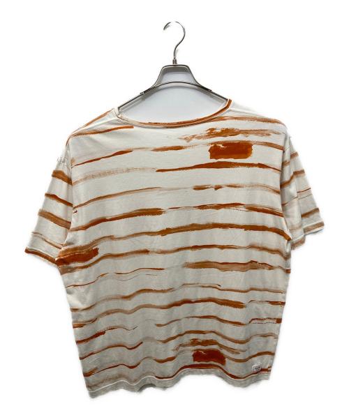 Porter Classic（ポータークラシック）Porter Classic (ポータークラシック) ARTIST BORDER T-SHIRT ベージュ×ブラウン サイズ:XLの古着・服飾アイテム