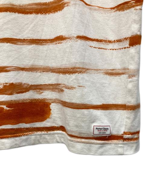 Porter Classic（ポータークラシック）Porter Classic (ポータークラシック) ARTIST BORDER T-SHIRT ベージュ×ブラウン サイズ:XLの古着・服飾アイテム