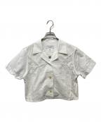 MARINE SERREマリーンセル）の古着「レースカットワークオープンカラーシャツ」｜ホワイト