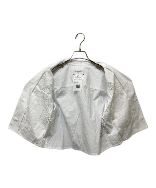 MARINE SERRE（マリーンセル）marine serre (マリーンセル) レースカットワークオープンカラーシャツ ホワイト サイズ:38の古着・服飾アイテム