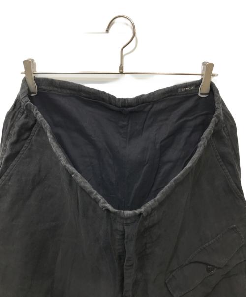 COMOLI（コモリ）COMOLI (コモリ) リネン起毛 ドローストリングパンツ ブラック サイズ:2の古着・服飾アイテム