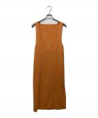 AURALEEオーラリー）の古着「リブニットキャミワンピース」｜オレンジ