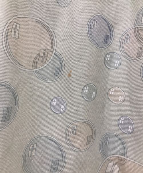 HERMES（エルメス）HERMES (エルメス) シルクスカーフ切替タートルネックニット グレー サイズ:Mの古着・服飾アイテム