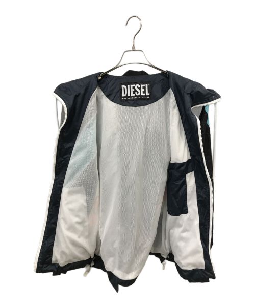 DIESEL（ディーゼル）DIESEL (ディーゼル) クレイジーパターン リフレクター フーディジャケット グレー×マルチカラー サイズ:XSの古着・服飾アイテム
