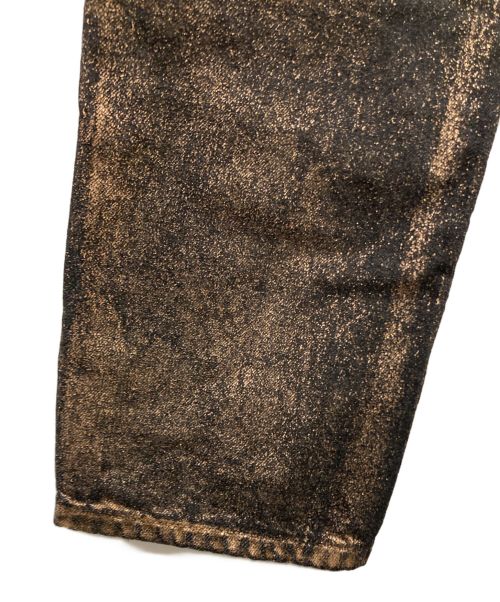 Vivienne Westwood RED LABEL（ヴィヴィアンウエストウッドレッドレーベル）Vivienne Westwood RED LABEL (ヴィヴィアンウエストウッドレッドレーベル) ラメ加工デニムパンツ ブラック×ブロンズ サイズ:02の古着・服飾アイテム