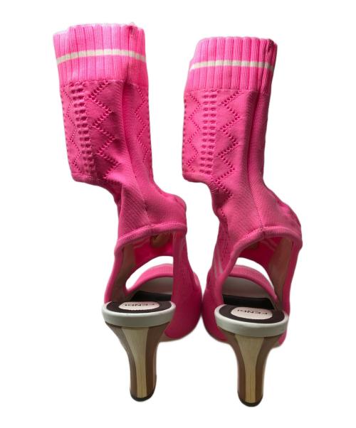 FENDI（フェンディ）FENDI (フェンディ) ニットヒールサンダル ピンク サイズ:38の古着・服飾アイテム