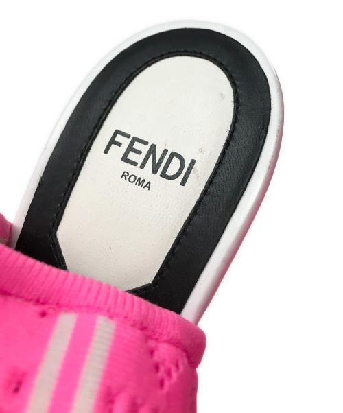 FENDI（フェンディ）FENDI (フェンディ) ニットヒールサンダル ピンク サイズ:38の古着・服飾アイテム