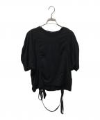 LIMI feuリミフゥ）の古着「100/2 COTTON JERSEY GATHER T」｜ブラック