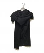 YOHJI YAMAMOTOヨウジヤマモト）の古着「CM 40/- STF SOFT SINGLE JERSEY STOLE DETAIL SHORT SLV TOP」｜ブラック