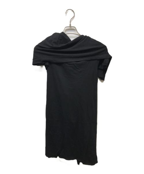 YOHJI YAMAMOTO（ヨウジヤマモト）YOHJI YAMAMOTO (ヨウジヤマモト) CM 40/- STF SOFT SINGLE JERSEY STOLE DETAIL SHORT SLV TOP ブラック サイズ:Mの古着・服飾アイテム