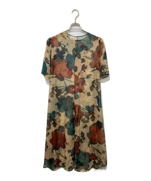 Ameri（アメリ）AMERI (アメリ) SCAN FLOWER CHIFFON DRESS ベージュ サイズ:Mの古着・服飾アイテム