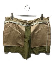 VALENTINO（ヴァレンティノ）の古着「トラウザーショートパンツ」｜ベージュ×カーキ