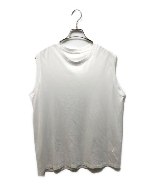 COMOLI（コモリ）COMOLI (コモリ) コットンジャージーノースリーブTシャツ ホワイト サイズ:Lの古着・服飾アイテム