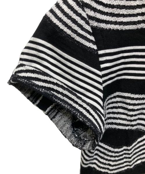 HERMES（エルメス）HERMES (エルメス) マイクロニットTシャツ ブラック×ホワイト サイズ:34の古着・服飾アイテム