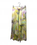 CINOHチノ）の古着「リーフプリントリラックスパンツ」｜イエロー