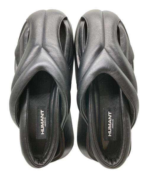 HUMANT（ヒューマント）HUMANT (ヒューマント) エミリー Emily Black レザーサンダル ブラック サイズ:9の古着・服飾アイテム