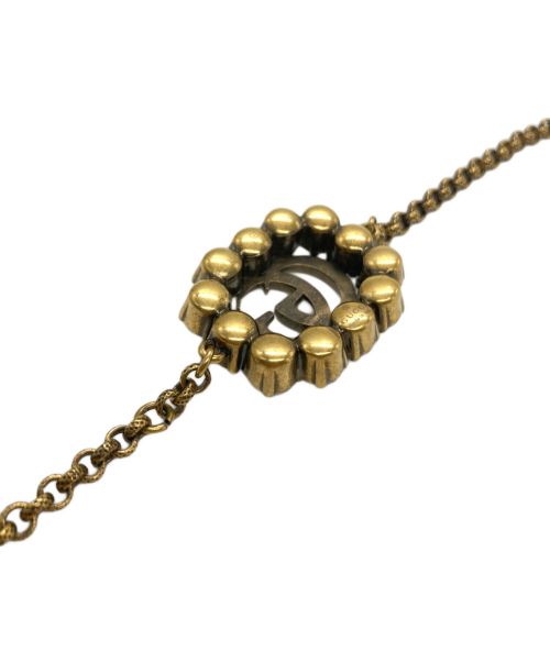 GUCCI（グッチ）GUCCI (グッチ) ダブルGラインストーンブレスレット ゴールド サイズ:不明の古着・服飾アイテム