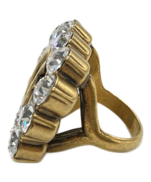 GUCCI（グッチ）GUCCI (グッチ) ダブルGマーモントラインストーンリング ゴールド サイズ:S(11-12号相当)の古着・服飾アイテム