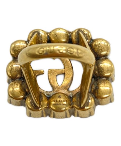 GUCCI（グッチ）GUCCI (グッチ) ダブルGマーモントラインストーンリング ゴールド サイズ:S(11-12号相当)の古着・服飾アイテム