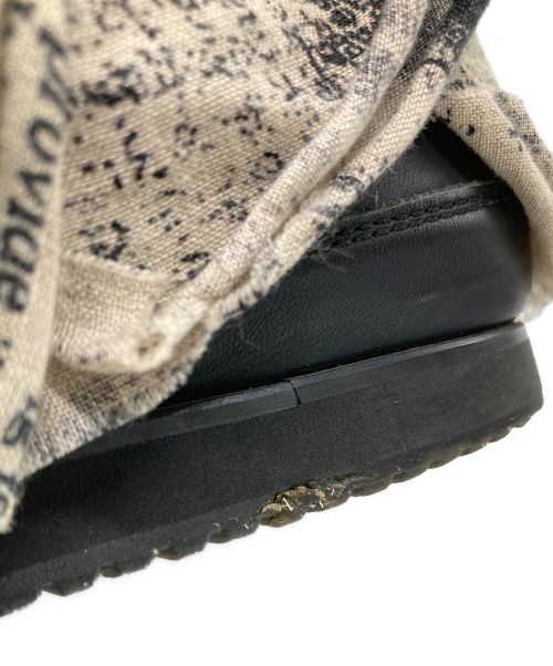 Yohji Yamamoto pour homme（ヨウジヤマモト プールオム）Yohji Yamamoto pour homme (ヨウジヤマモト プールオム) LINEN NEWSPAPER PRINT LOW CUT SNEAKER ブラック サイズ:推定の古着・服飾アイテム