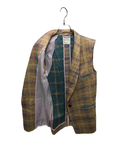 forte forte（フォルテ・フォルテ）forte forte (フォルテ・フォルテ) ジャガードベスト パープル×ベージュの古着・服飾アイテム