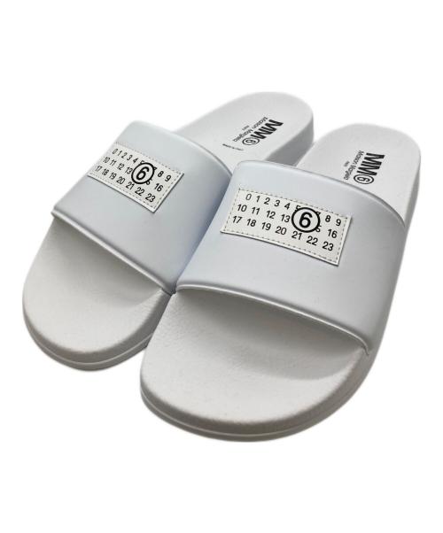 MM6 Maison Margiela（エムエムシックスメゾンマルジェラ）MM6 Maison Margiela (エムエムシックスメゾンマルジェラ) スライドサンダル ホワイト サイズ:39の古着・服飾アイテム