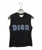Christian Diorクリスチャン ディオール）の古着「ノースリーブロゴプリントカットソー」｜ブラック