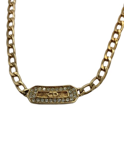 Christian Dior（クリスチャン ディオール）Christian Dior (クリスチャン ディオール) ラインストーンチョーカー ゴールドの古着・服飾アイテム