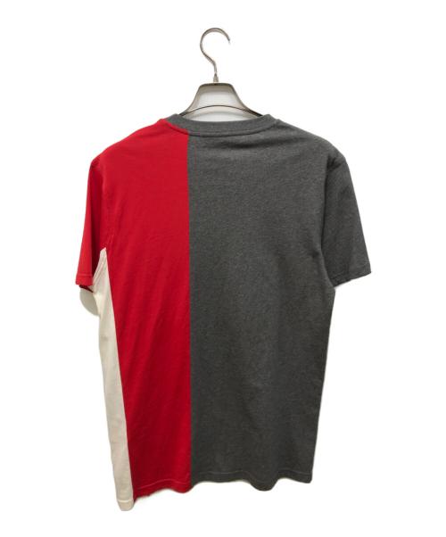 GIVENCHY（ジバンシィ）GIVENCHY (ジバンシィ) カラーブロックTシャツ グレー×レッド サイズ:Mの古着・服飾アイテム