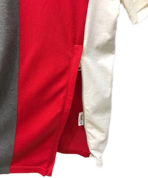 GIVENCHY（ジバンシィ）GIVENCHY (ジバンシィ) カラーブロックTシャツ グレー×レッド サイズ:Mの古着・服飾アイテム