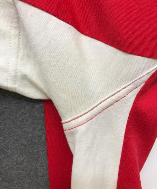GIVENCHY（ジバンシィ）GIVENCHY (ジバンシィ) カラーブロックTシャツ グレー×レッド サイズ:Mの古着・服飾アイテム