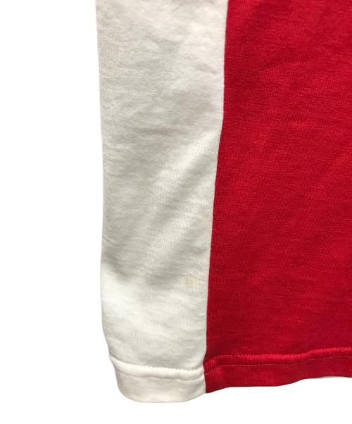 GIVENCHY（ジバンシィ）GIVENCHY (ジバンシィ) カラーブロックTシャツ グレー×レッド サイズ:Mの古着・服飾アイテム