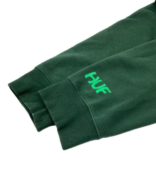 HUF（ハフ）HUF (ハフ) EXHALE BUDDY HOODIE グリーン サイズ:XLの古着・服飾アイテム