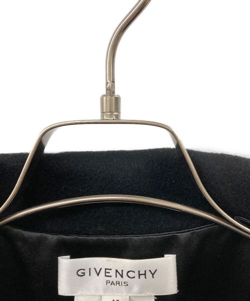 GIVENCHY（ジバンシィ）GIVENCHY (ジバンシィ) ウール シルク切替レイヤードデザインコート ブラック サイズ:40の古着・服飾アイテム
