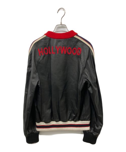GUCCI（グッチ）GUCCI (グッチ) HOLLYWOOD レザーブルゾン ブラック サイズ:48の古着・服飾アイテム