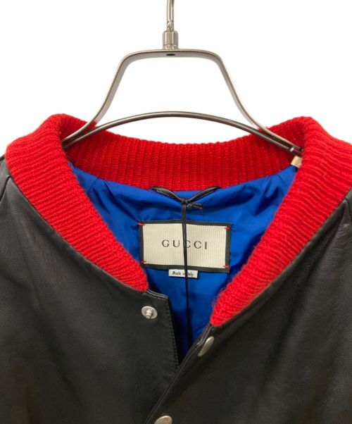 GUCCI（グッチ）GUCCI (グッチ) HOLLYWOOD レザーブルゾン ブラック サイズ:48の古着・服飾アイテム