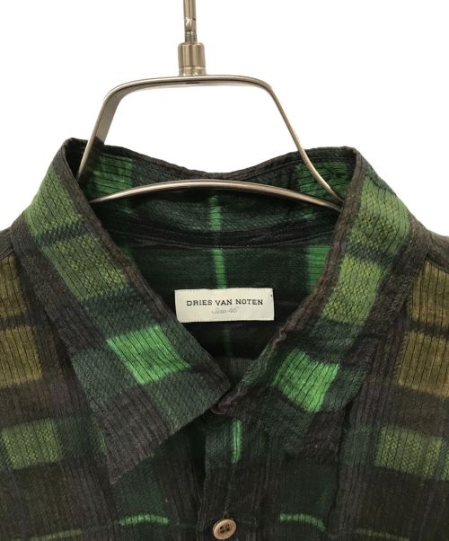 DRIES VAN NOTEN（ドリスヴァンノッテン）DRIES VAN NOTEN (ドリスヴァンノッテン) シャツ グリーン×ブラウン サイズ:46の古着・服飾アイテム