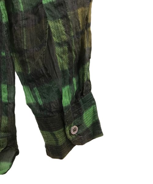 DRIES VAN NOTEN（ドリスヴァンノッテン）DRIES VAN NOTEN (ドリスヴァンノッテン) シャツ グリーン×ブラウン サイズ:46の古着・服飾アイテム