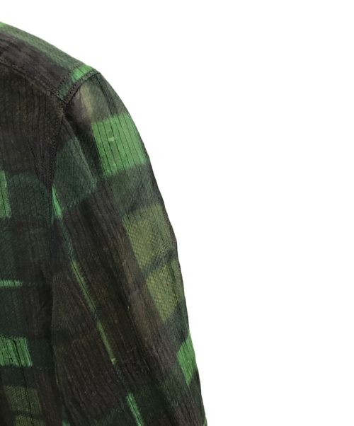 DRIES VAN NOTEN（ドリスヴァンノッテン）DRIES VAN NOTEN (ドリスヴァンノッテン) シャツ グリーン×ブラウン サイズ:46の古着・服飾アイテム