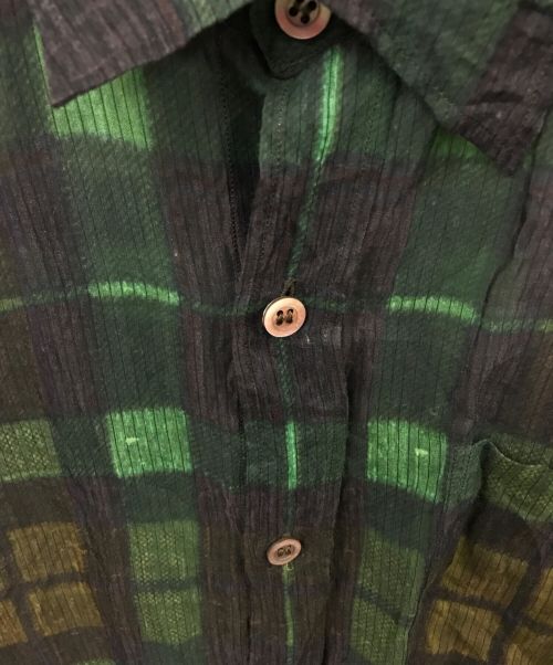 DRIES VAN NOTEN（ドリスヴァンノッテン）DRIES VAN NOTEN (ドリスヴァンノッテン) シャツ グリーン×ブラウン サイズ:46の古着・服飾アイテム